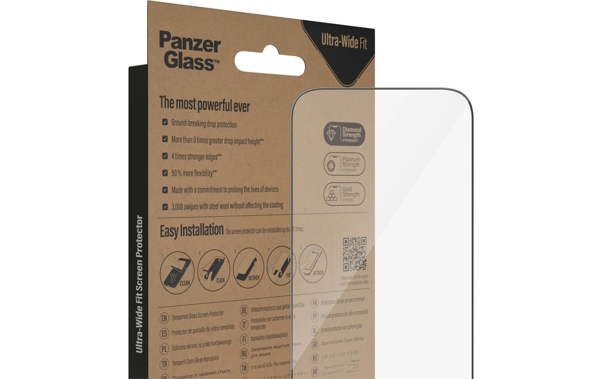 PanzerGlass Displayschutzglas – für Apple iPhone 14 Pro, kratzresistent, anti-Fingerprint, Hartglas