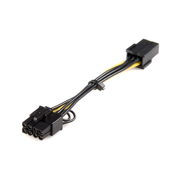 StarTech.com PCIe Stromkabel – PCI-E (8-polig) zu PCI-E (6-polig), 0,155 m, schwarz/gelb