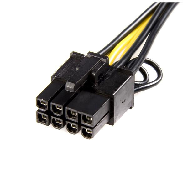 StarTech.com PCIe Stromkabel – PCI-E (8-polig) zu PCI-E (6-polig), 0,155 m, schwarz/gelb