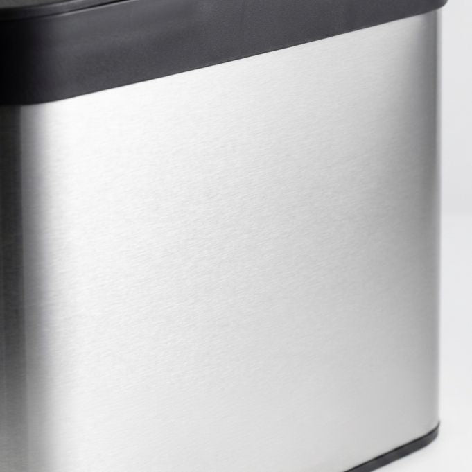 Relaxdays Komposteimer – 4,5 l – Edelstahl, Rechteckig – Schwarz