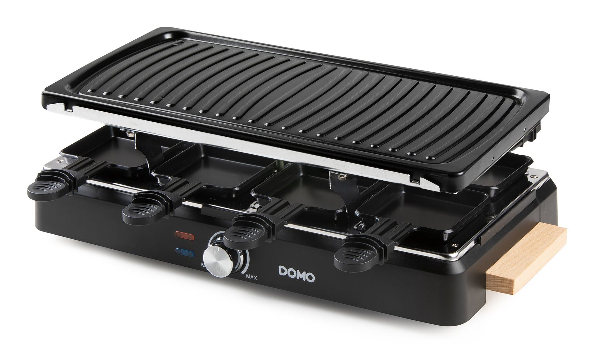 Domo Raclette DO9262G – 8 Personen, Naturstein-Grillplatte, 1 400 W – schwarz
