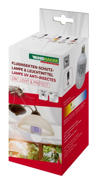 Windhager Insektenfalle – Grau – UV-Lampe, Deckenmontage – Für Fluginsekten