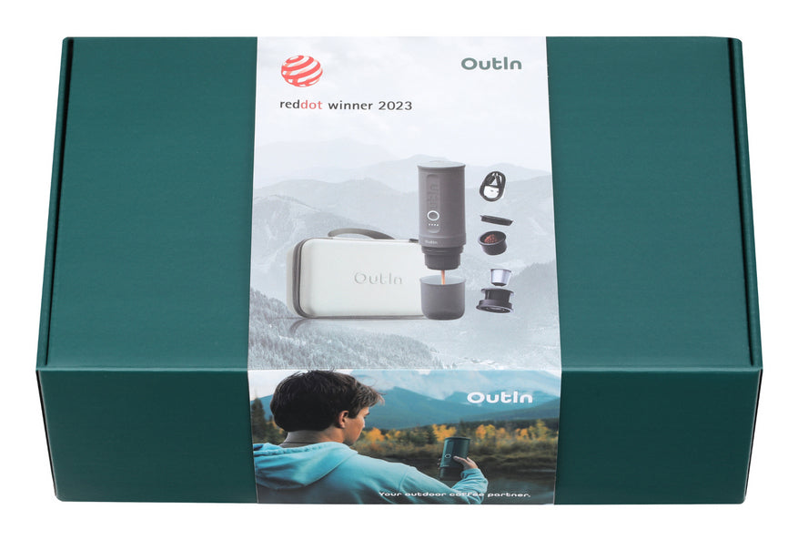 Outin OTEM-01-SG-Bag Kapselmaschine – 0,1 l, Grau, 29 × 17,5 × 9,7 cm