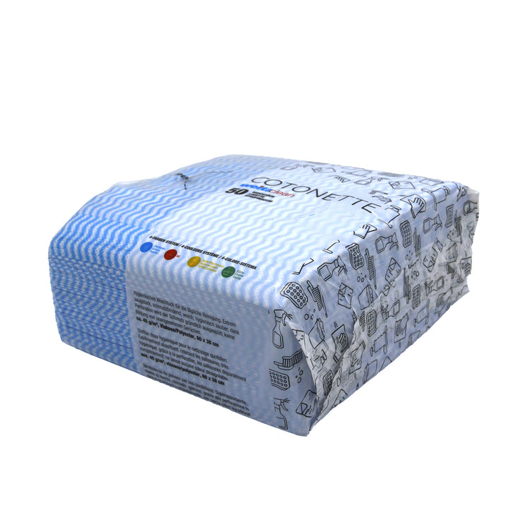 Weitaclean Cotonette Allzwecktuch – 38 × 60 cm – blau – 50 Stk.