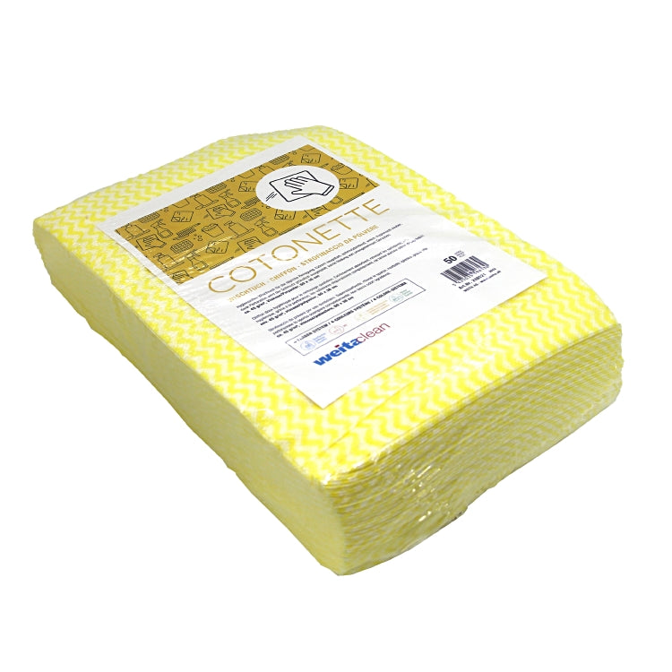 Weitaclean Cotonette Allzwecktuch – 38 × 60 cm – gelb – 50 Stk.