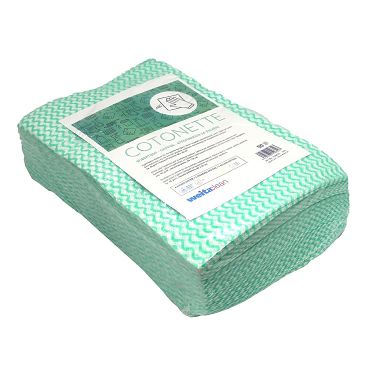 Weitaclean Cotonette Allzwecktuch – 38 × 60 cm – grün – 50 Stk.