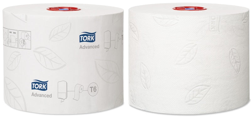 Tork Toilettenpapier Midi – 2-lagig, Rollenlänge 100 m, Rollendurchmesser 132 mm – für Tork T6 – 27 Rollen