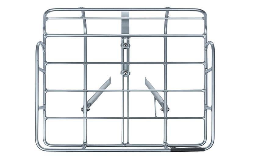 Basil Fahrradkorb Portland Front Carrier – für 26"–28" Räder – 410×510×330 mm – Silber, Aluminium