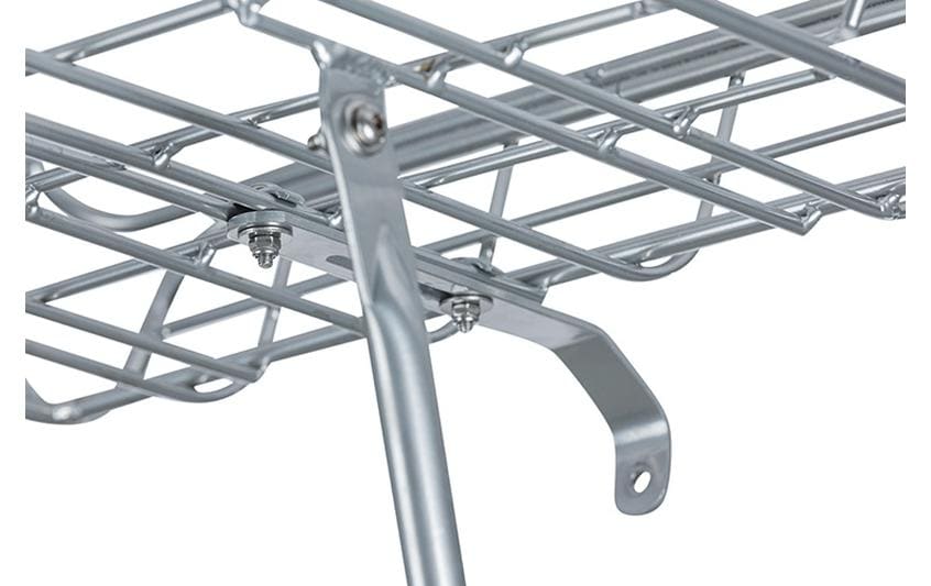 Basil Fahrradkorb Portland Front Carrier – für 26"–28" Räder – 410×510×330 mm – Silber, Aluminium