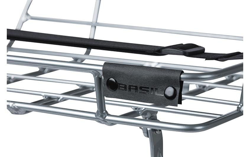 Basil Fahrradkorb Portland Front Carrier – für 26"–28" Räder – 410×510×330 mm – Silber, Aluminium