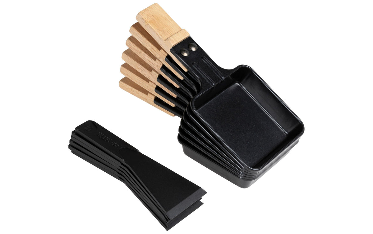 Furber. Furber Raclette-Grill Festa – 6 Personen, Stein-Grillplatte, 900 W – Schwarz/Marmor/Holz