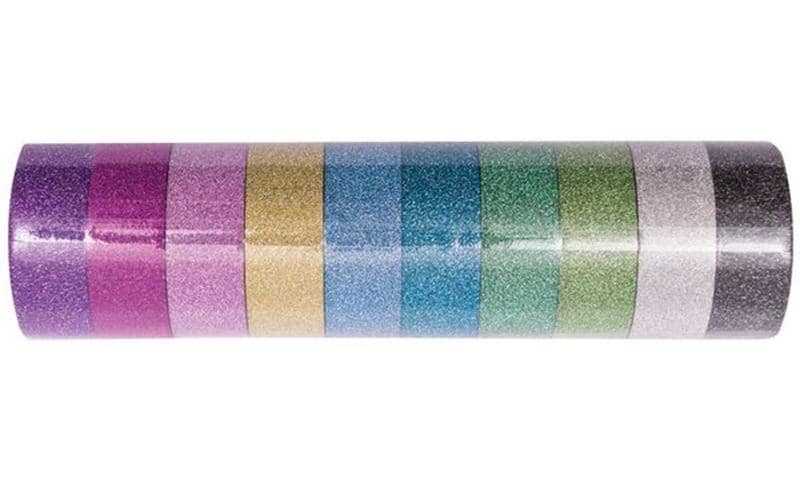 Rico Design Washi Tape – 15 mm × 5 m, mehrfarbig, Papier, 10 Rollen