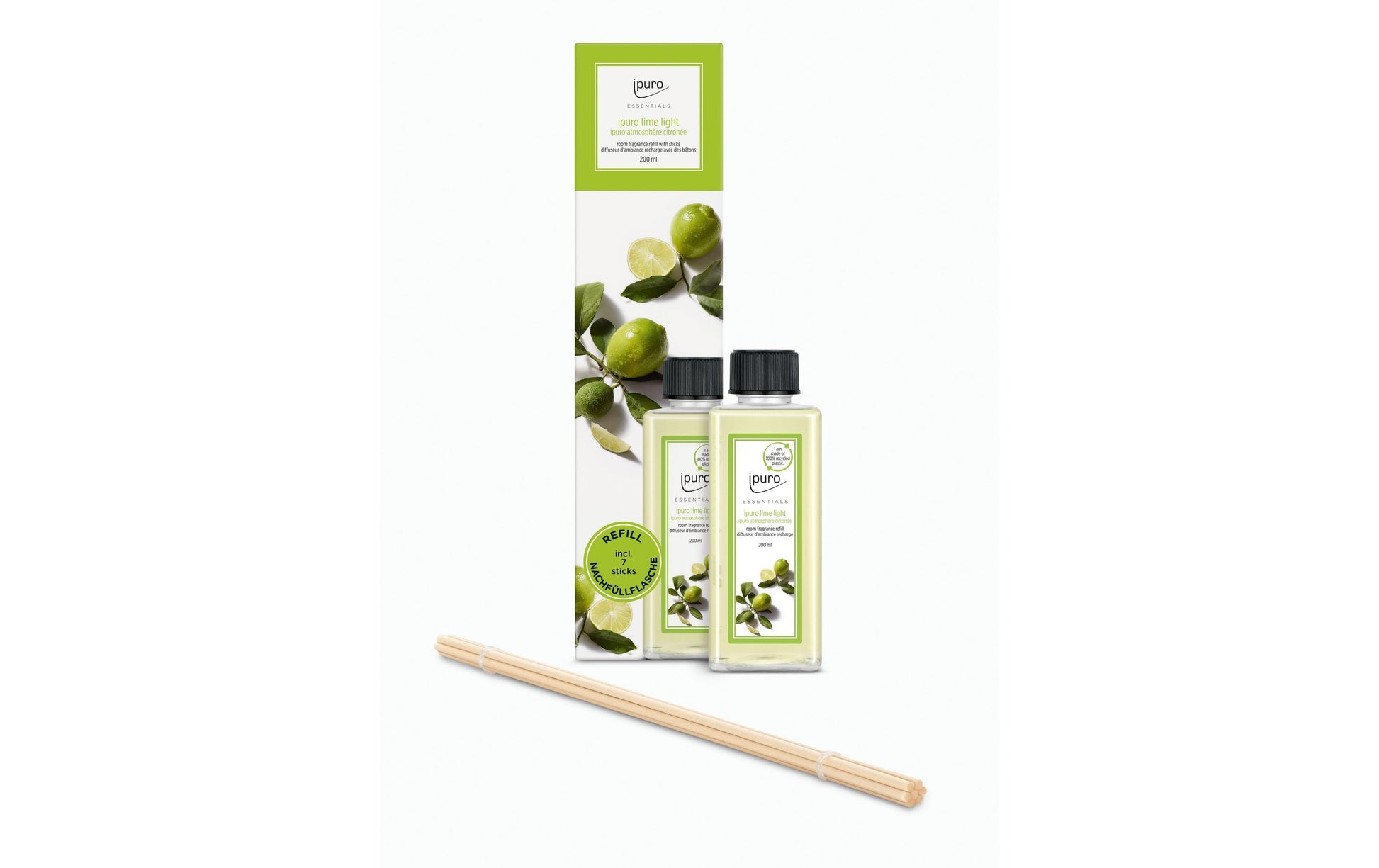 ipuro Nachfüllung für Duftstäbchen, Lime Light, 200 ml