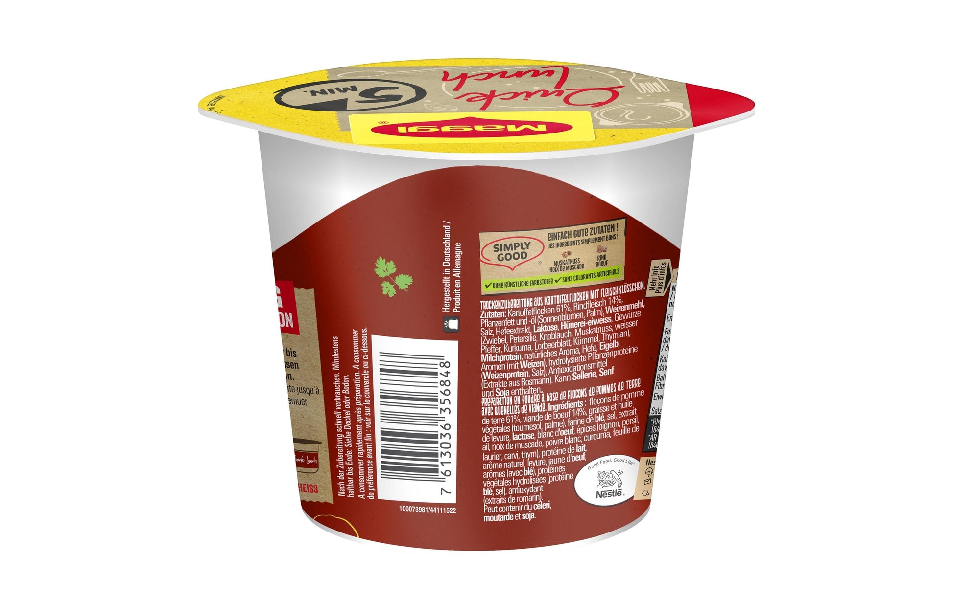 Maggi Quick Lunch Kartoffelgericht Fleischkügeli – 3×46 g