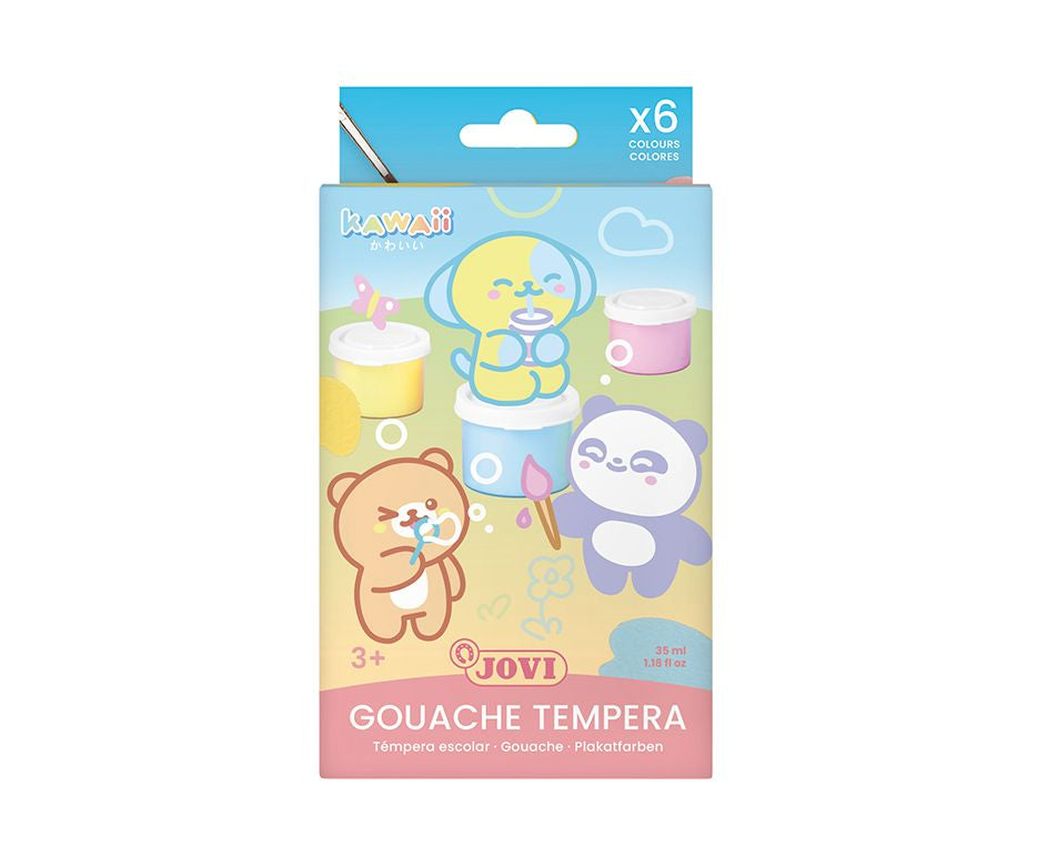 Jovi Kawaii Gouache – Mehrfarbig – 8 Farben, 8×15 ml (120 ml) – für Papier, Holz, Stoff