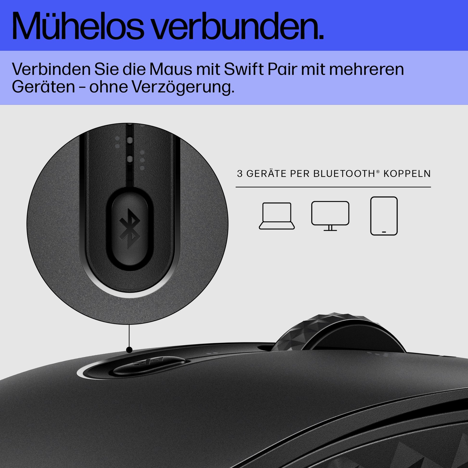 HP 695 Qi-Lademaus – kabellos, Qi-Ladefunktion
