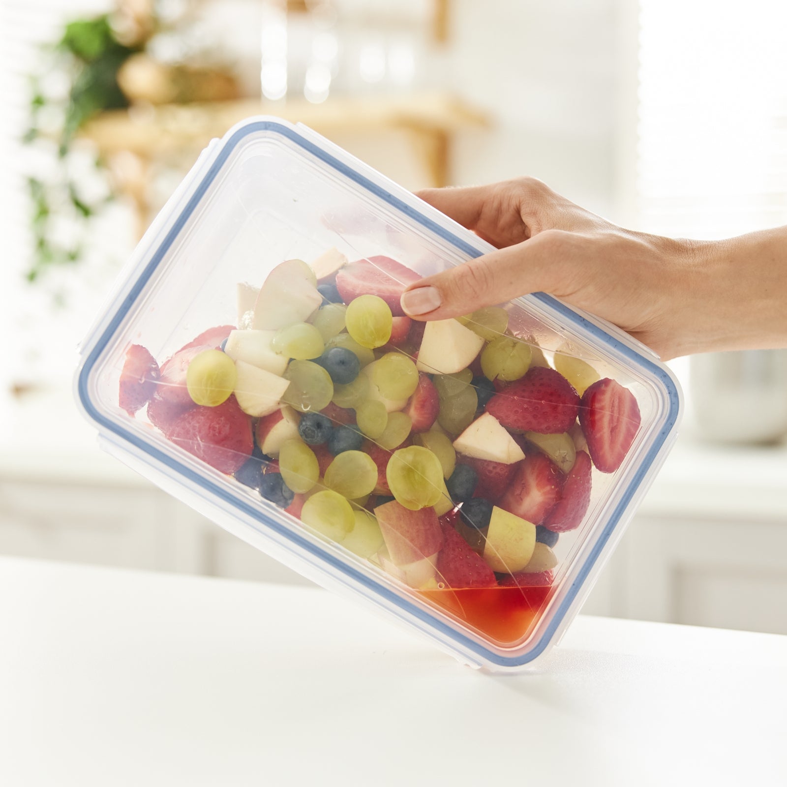 Rotho Kühlschrankdose Clic & Lock – 1 l – rechteckig – 23,9 × 5 × 16 cm – Kunststoff – transparent
