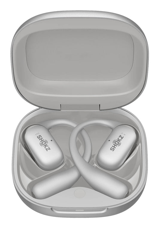 SHOKZ OpenFit 2+ Office-Headset – Ohrbügel, Stereo, BT, ANC, Qi-Laden, Grau, BT 5.4