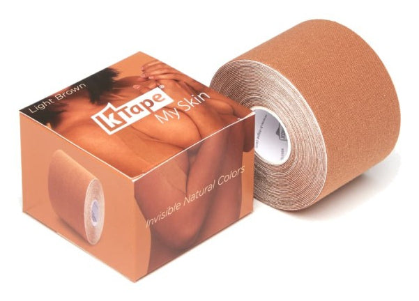 K-Tape Binde My Skin – 50 mm × 5 m, hellbraun, Baumwolle/Elastan, wasserabweisend