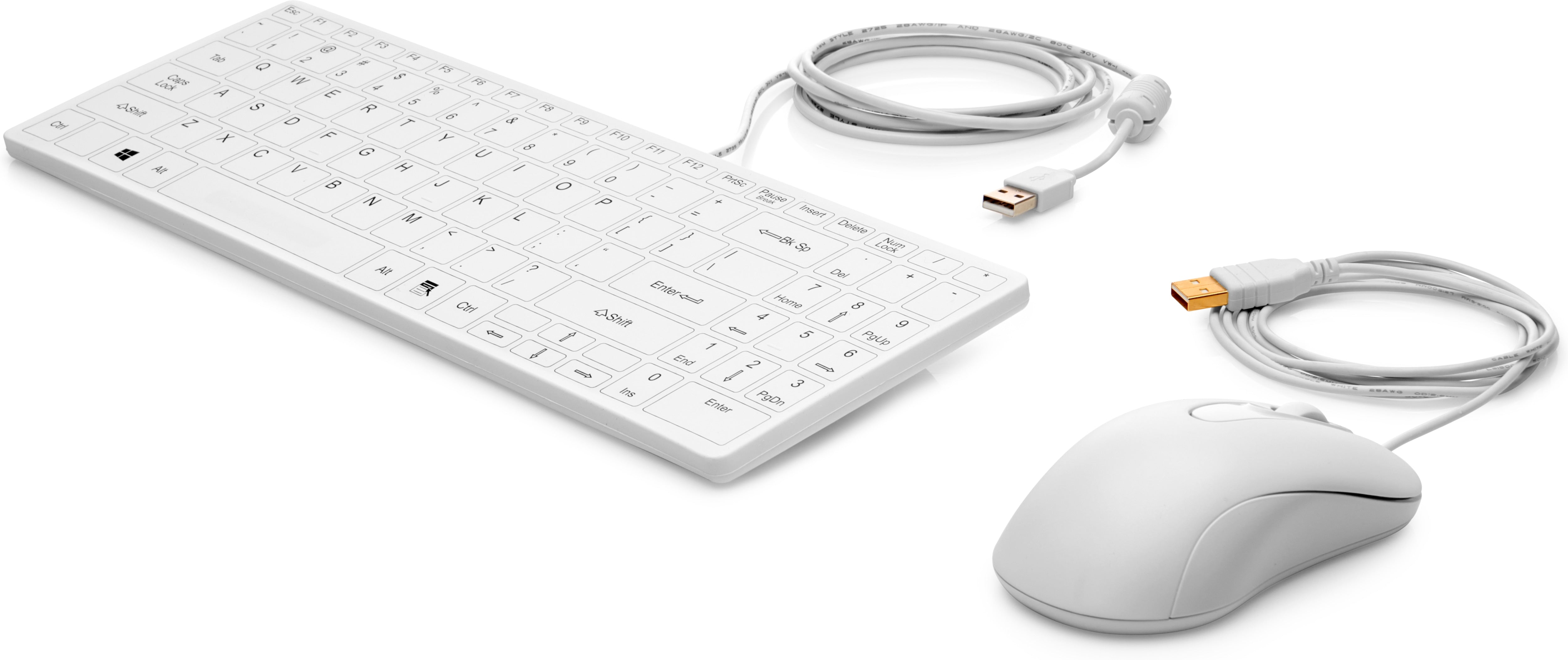 HP USB Tastatur Healthcare – Tastatur-Maus-Set – Membran, kabelgebunden – Weiss – für HP ProDesk/EliteDesk