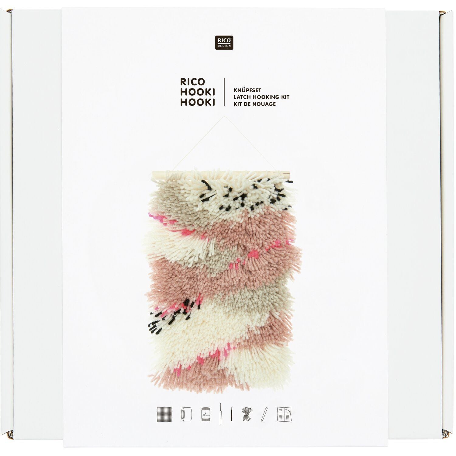 Rico Design Hooki Hooki – Makramee-Set Wandbehang – 20 × 30 cm – ab 8 Jahren