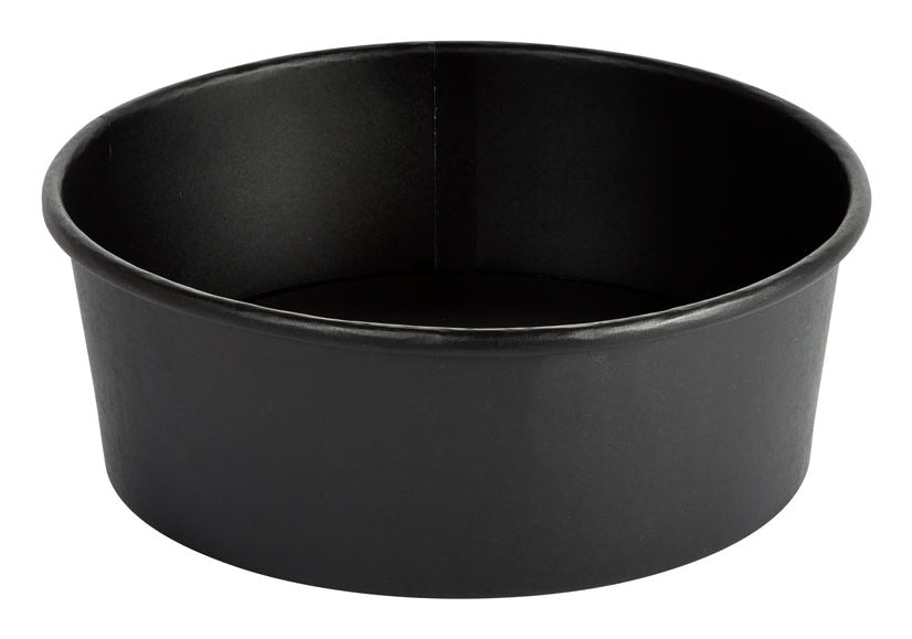 Duni Schale Ronda Wide+, Papier/Karton, PE-beschichtet, Ø 15 cm – 1,3 l, schwarz – FSC – 250 Stk.