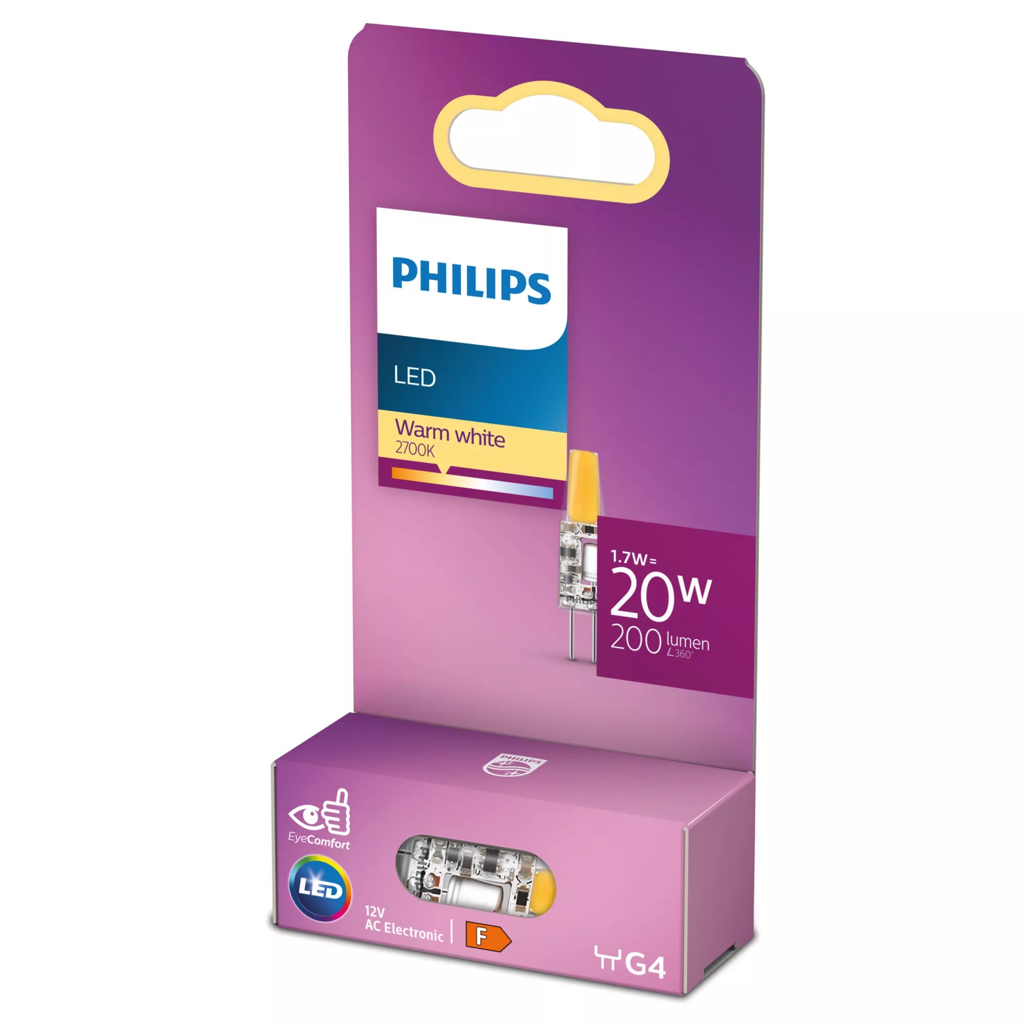 Philips by Signify Philips Leuchtmittel G4 (Kapsel) – Warmweiss 2700 K, 200 lm, 1,8 W