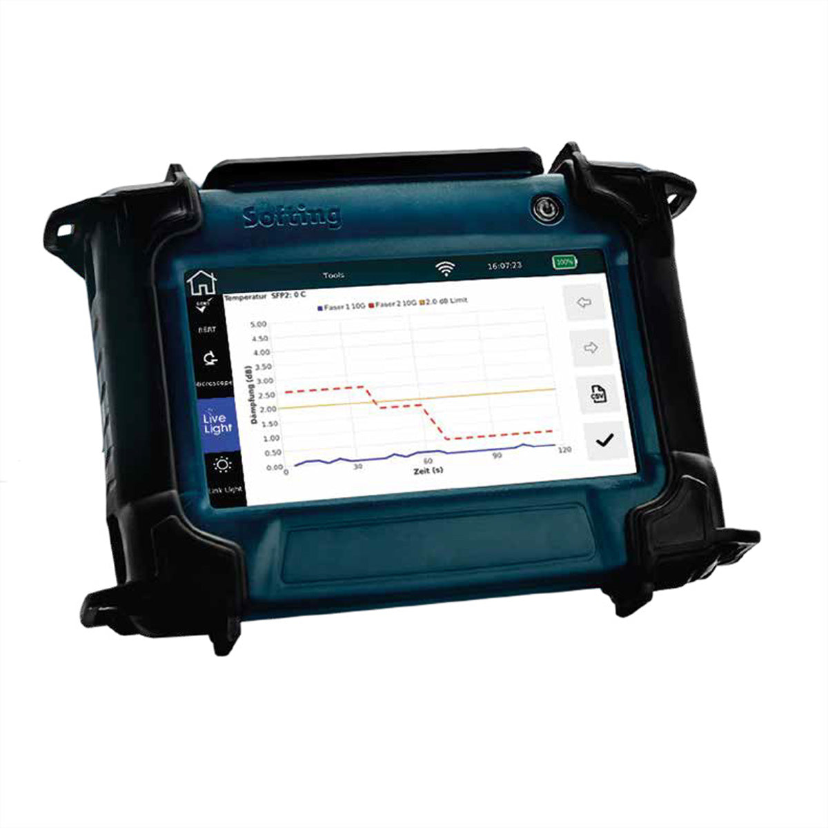 Softing IT Networks NetXpert XG2+ – Netzwerk-Kabeltester – RJ45/LC, PoE 90 W, Touch-Display, für Kupfer/LWL