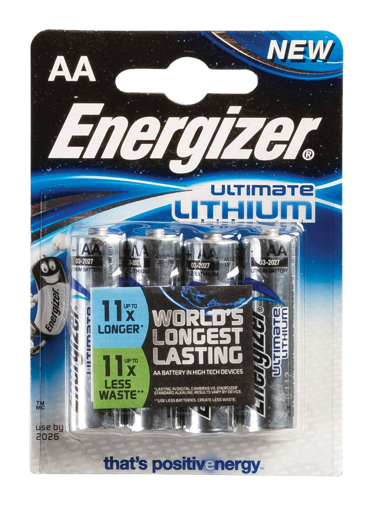 Energizer AA Batterien, Lithium-Mangandioxid, 1,5 V – 4 Stk.