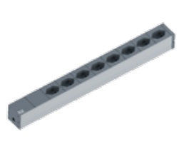 Bachmann 19" Steckdosenleiste – 8× T13, 2 m, ohne Schalter, schwarz