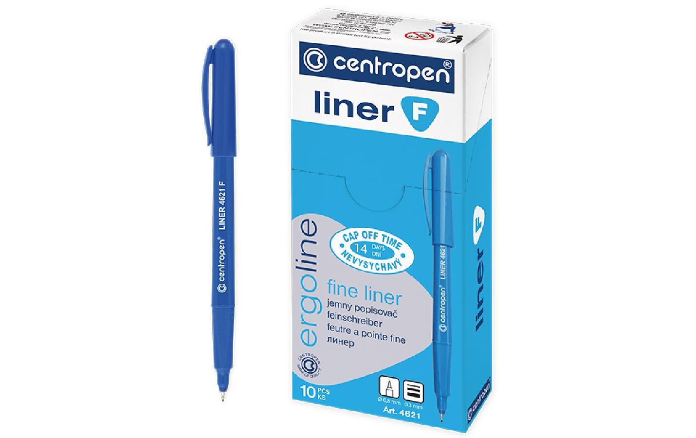 Büromaterial Centropen Fineliner – 10 Stk., 0,3 mm, blau