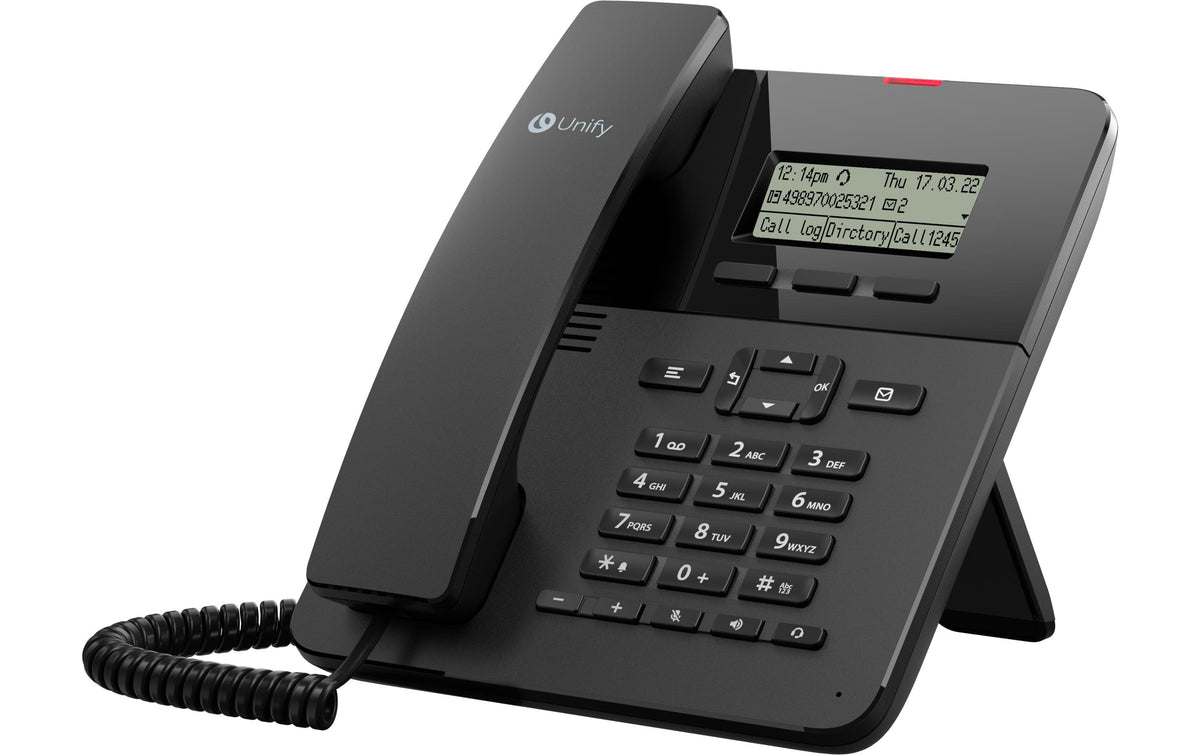 Mitel Unify OpenScape Desk Phone CP110 – IP-Telefon, 2 SIP-Konten, 2,8", Gigabit, PoE, Schwarz