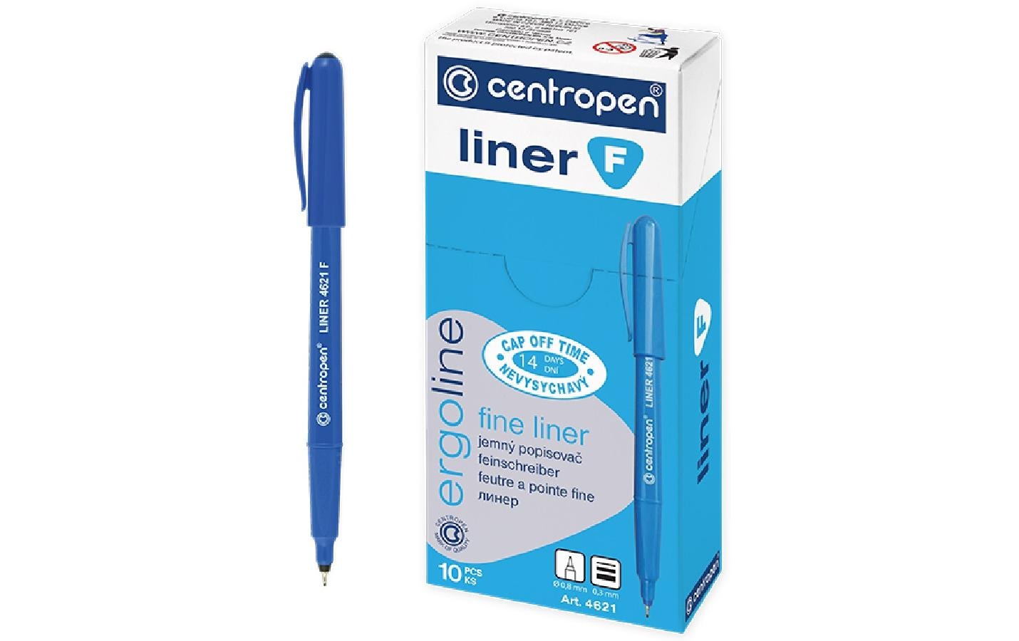Büromaterial Centropen Fineliner – fein, blau, schnelltrocknend