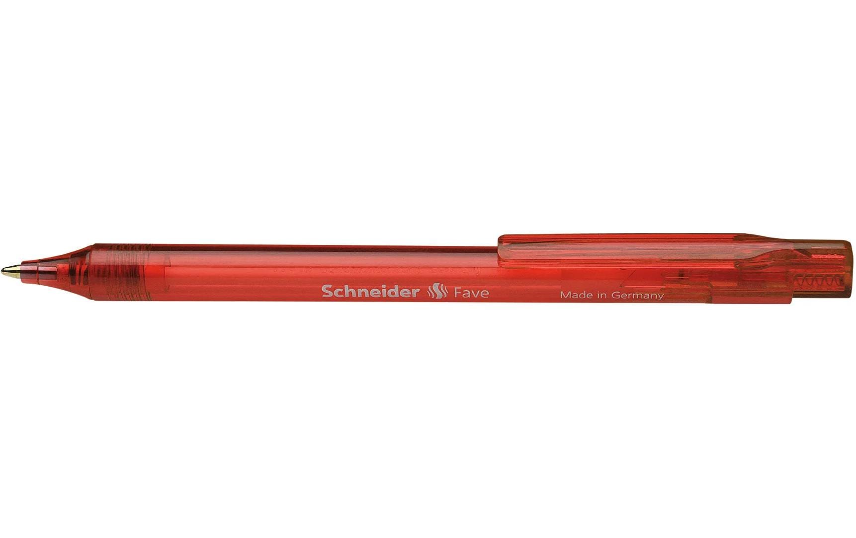 Schneider Schreibgeräte Schneider Fave Kugelschreiber – 20er Pack, Rot, Spitze 0,5 mm, Druck, dokumentenecht, nachfüllbar