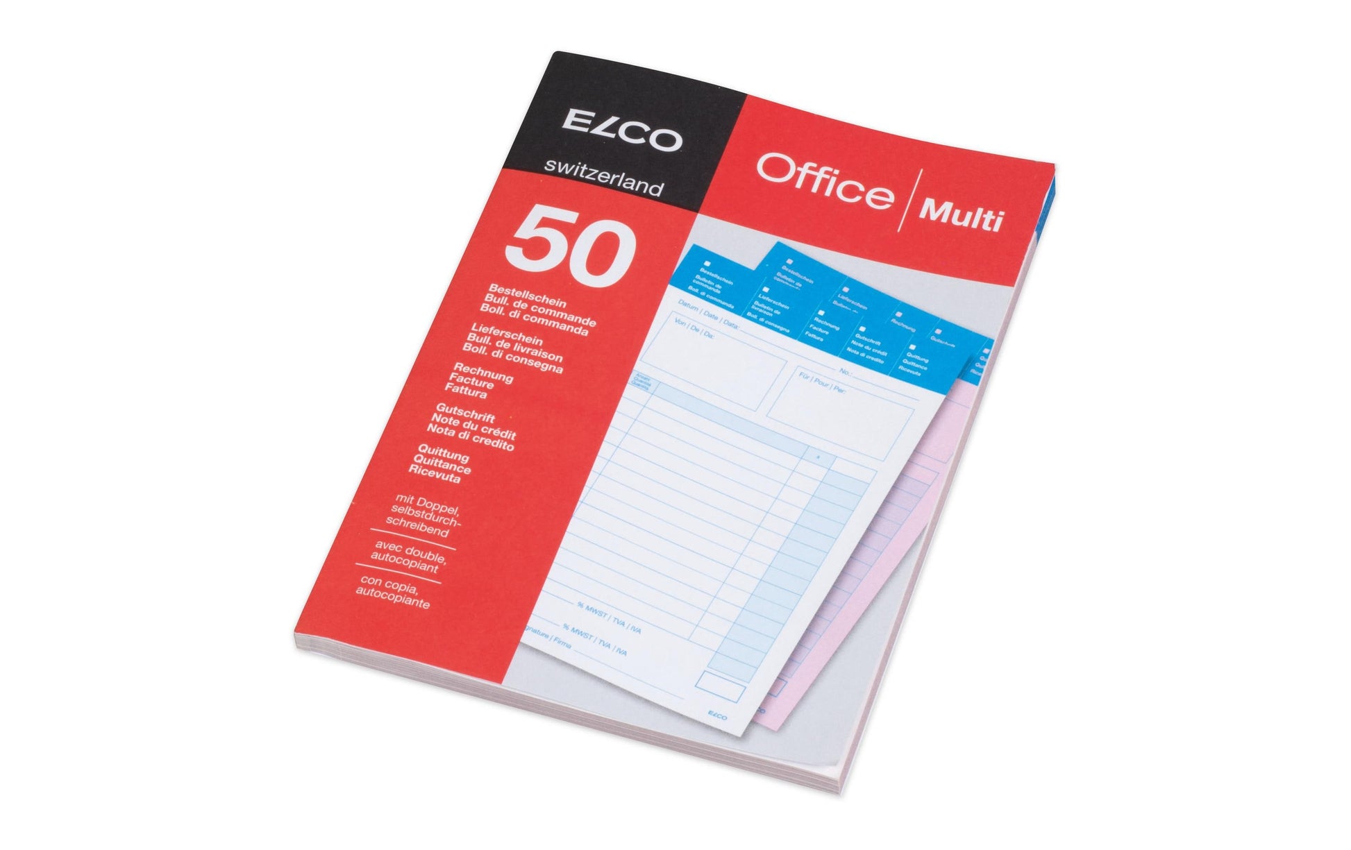 Elco Durchschreibeblock – mehrsprachig, 50 Blatt, A5