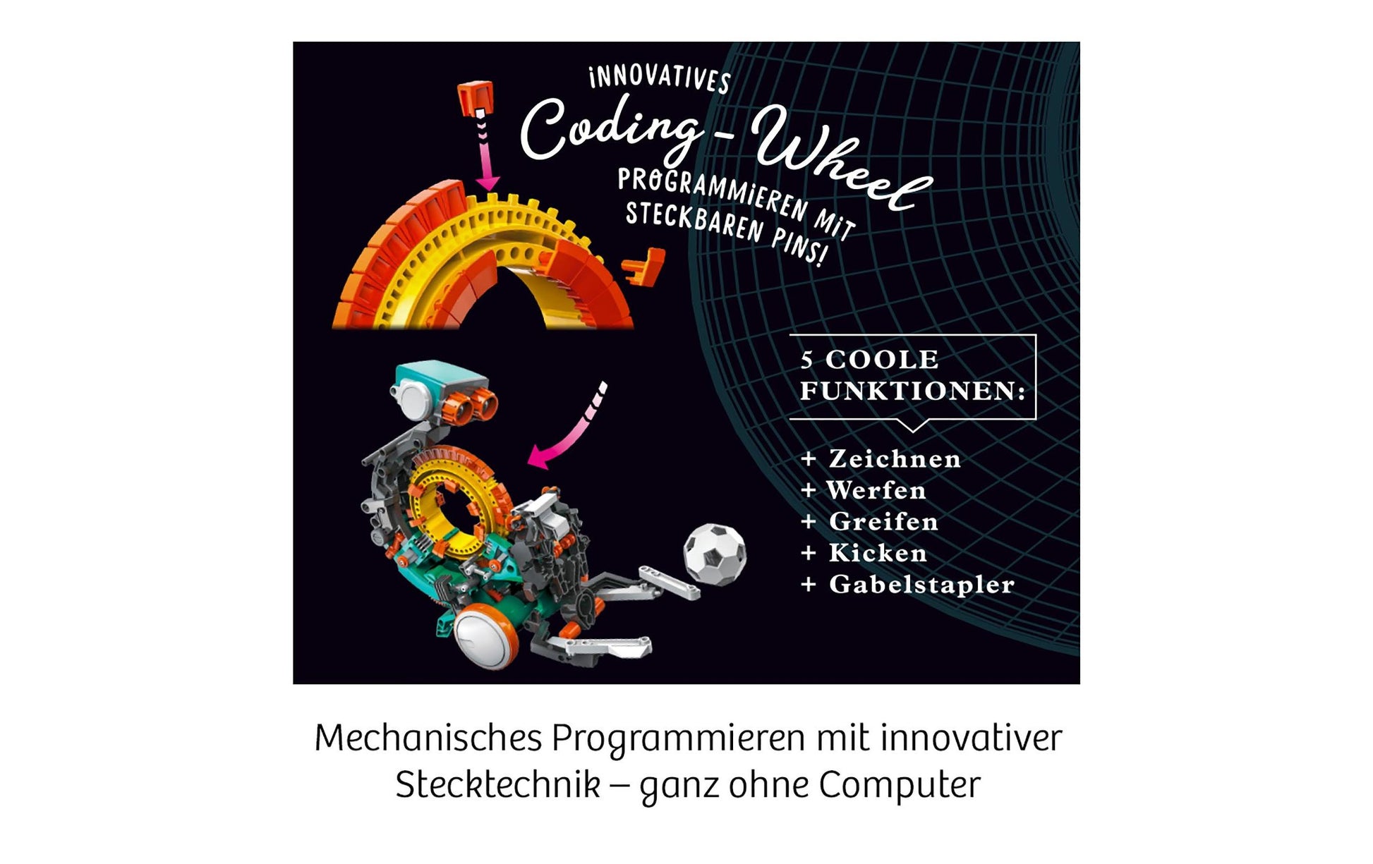 Kosmos Experimentier-Bausatz – Codix: Dein mechanischer Coding-Roboter, batteriebetrieben, 2 × AAA, ab 8 Jahre
