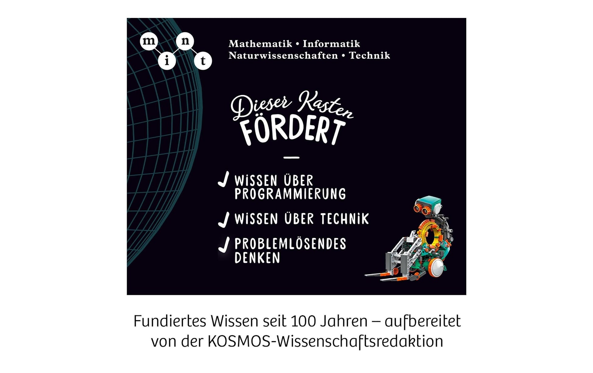 Kosmos Experimentier-Bausatz – Codix: Dein mechanischer Coding-Roboter, batteriebetrieben, 2 × AAA, ab 8 Jahre