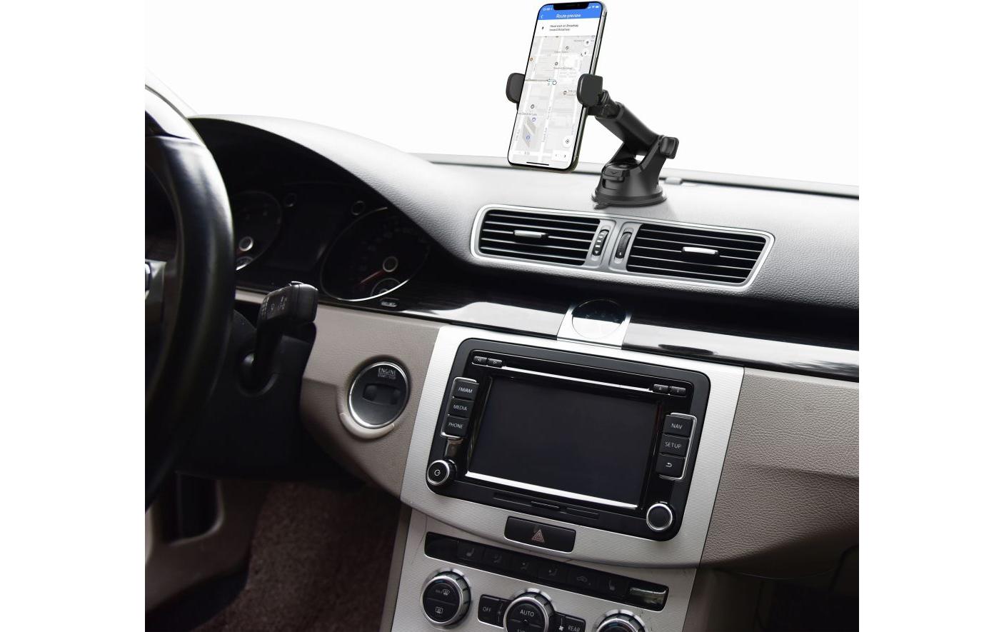T`nb TB-UHOLDPRO – Auto-Halterung (passiv) – Saugnapf, 360° – Windschutzscheibe/Armaturenbrett – Schwarz
