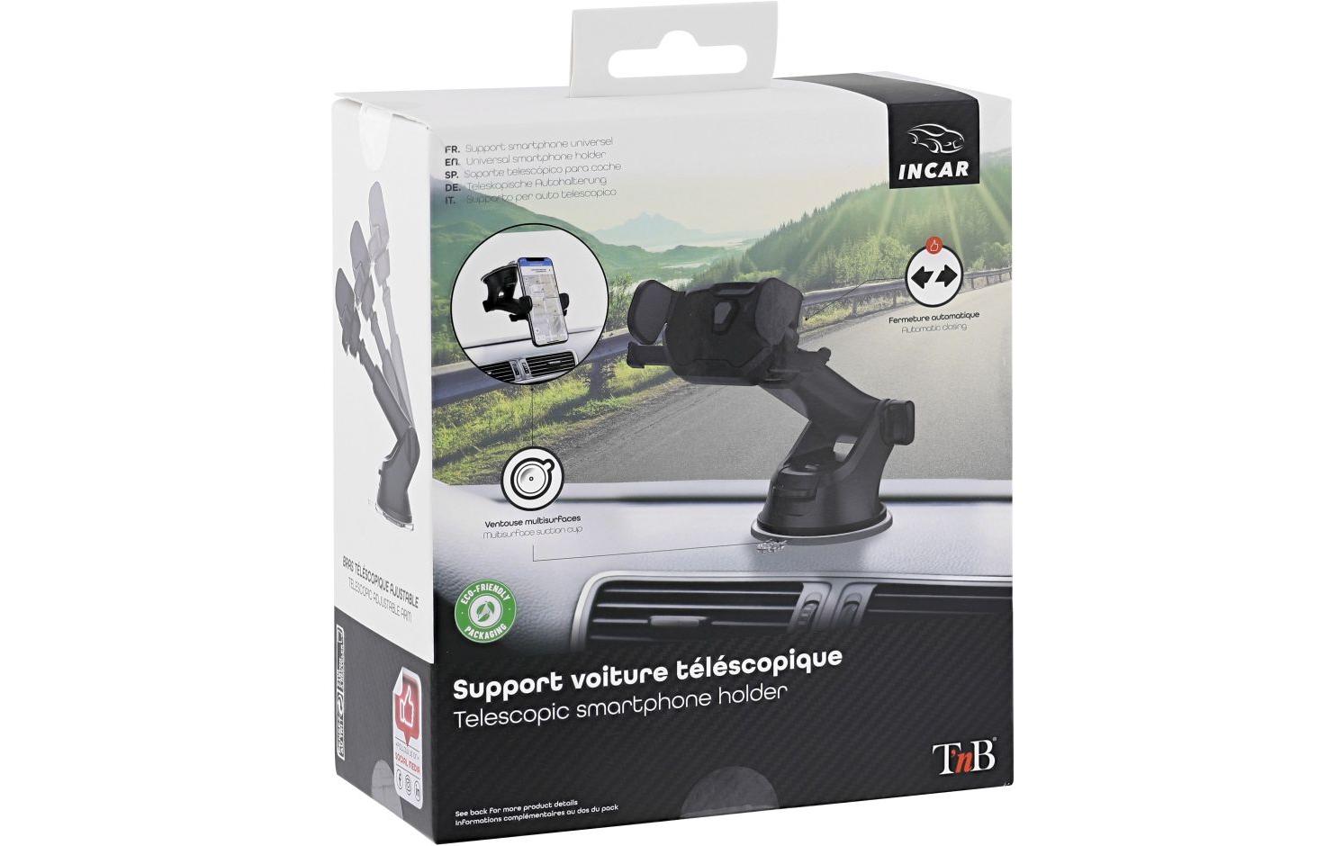 T`nb TB-UHOLDPRO – Auto-Halterung (passiv) – Saugnapf, 360° – Windschutzscheibe/Armaturenbrett – Schwarz