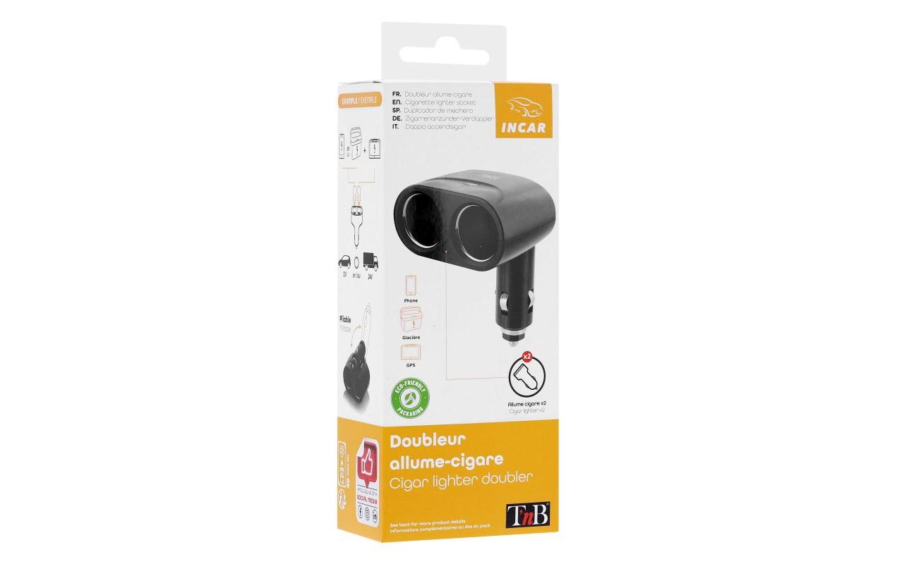 T`nb T'nB TB-ACDI034699 Reiseadapter 12 V KFZ-Stecker zu 2× KFZ-Buchse – 54 W – Schwarz