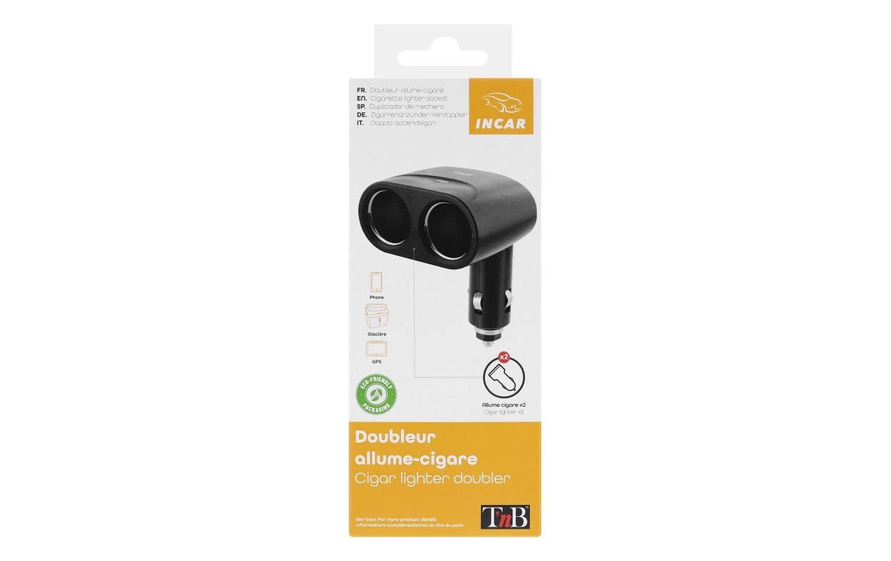 T`nb T'nB TB-ACDI034699 Reiseadapter 12 V KFZ-Stecker zu 2× KFZ-Buchse – 54 W – Schwarz