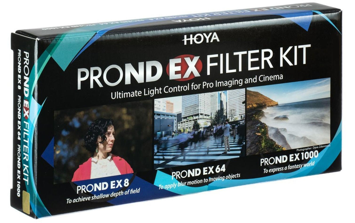 Hoya PRO ND EX ND-Filter-Set 55 mm – ND8, ND64, ND1000 – Aluminium, Tragetasche – 3er-Pack
