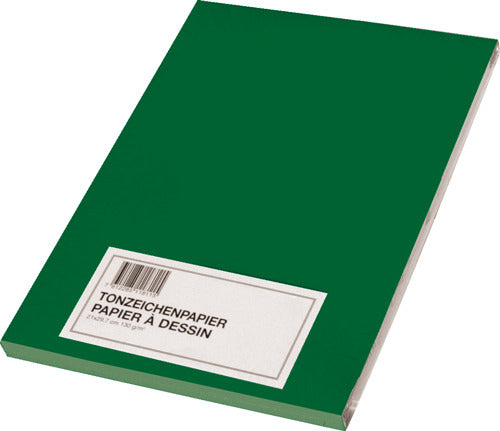 Papyrus Tonzeichenpapier – A2, 130 g/m², dunkelgrün, matt, 100 Blatt