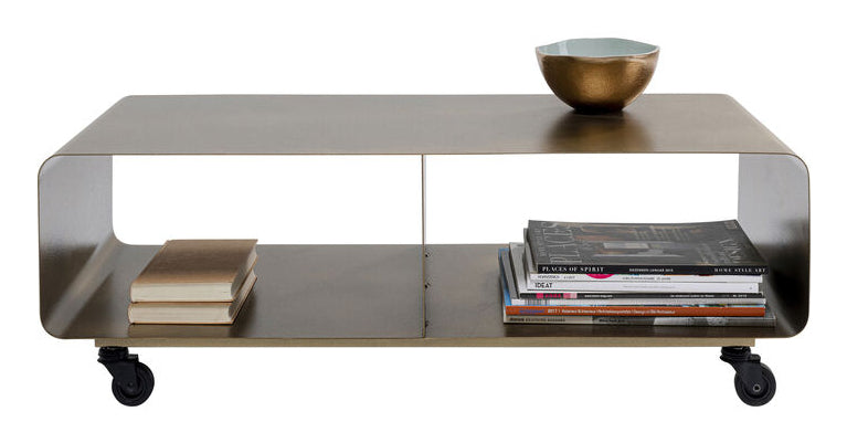 KARE Lounge TV-Möbel M – 90 × 42 × 30 cm, rechteckig – Stahl – braun