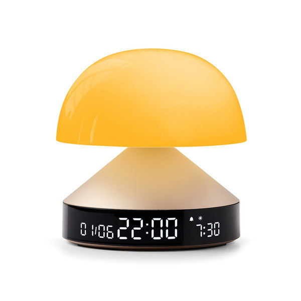 LEXON Lichtwecker Mina Sunrise – digital – 11 × 11 cm, gold, Aluminium, USB, 5 Wecktöne