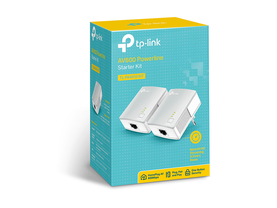 TP-Link TL-PA4010 KIT – Powerline-Adapter – 600 Mbit/s, 1×RJ45 10/100 Mbit/s, 2er-Pack, Weiss