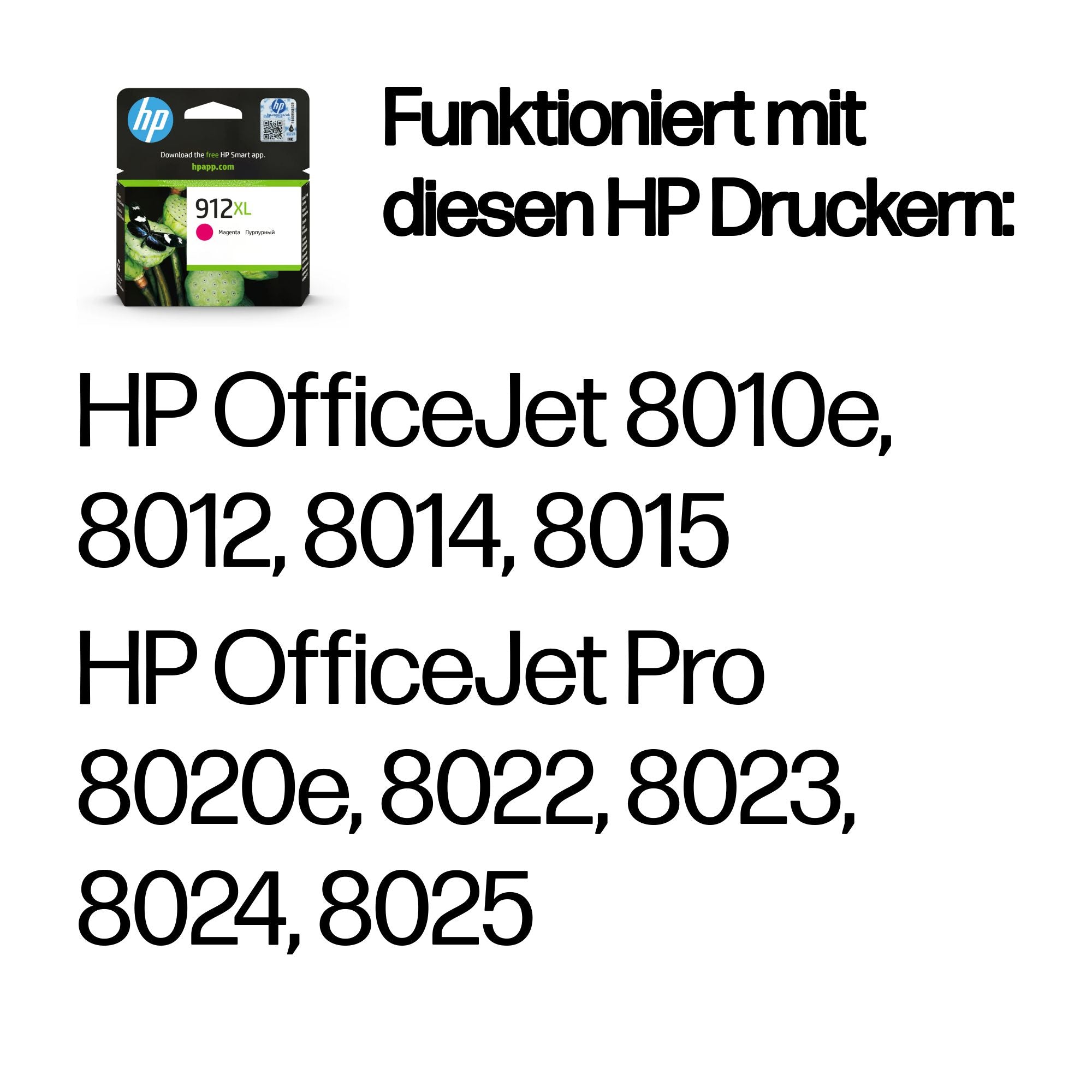 HP Tintenpatrone 912XL, Magenta – für HP-Drucker