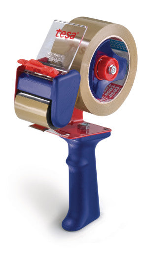 tesa Verpackungsbandabroller – für Rollenbreite bis 50 mm, für Kern 3", für Bandlänge bis 66 m, mit Bremse