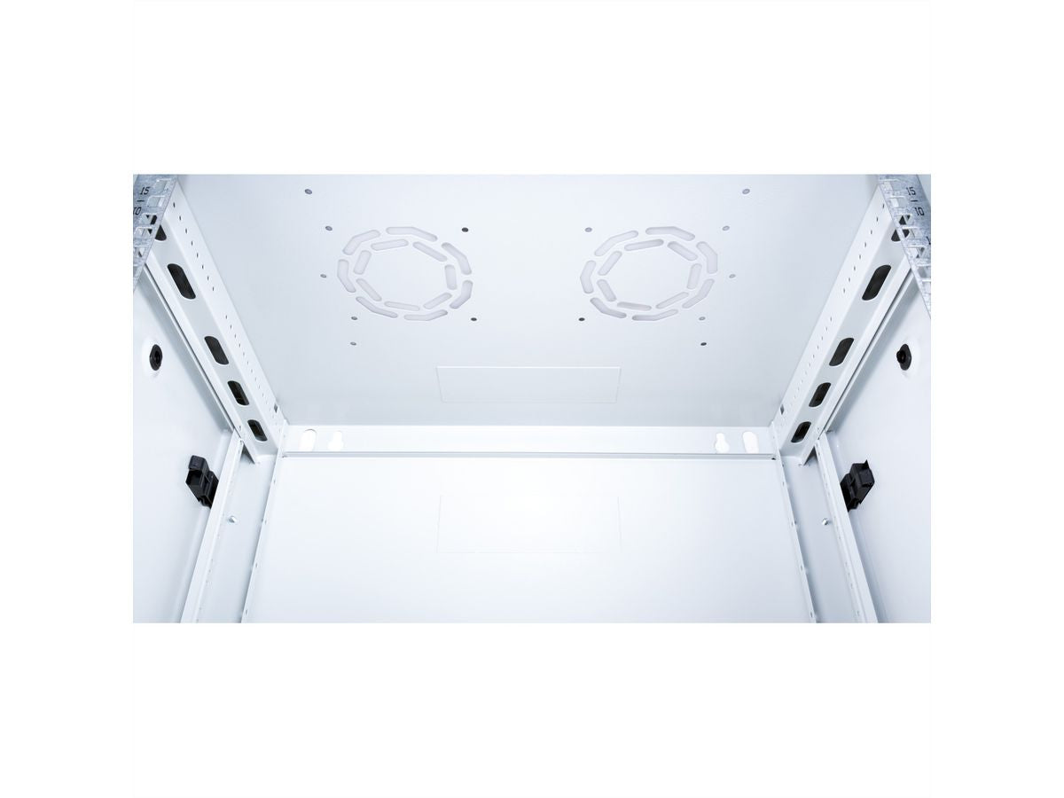 ROLINE Basic Plus – 19" Wandverteiler 18U, IP20, abschliessbar, 600 × 450 × 912 mm, lichtgrau, Stahl