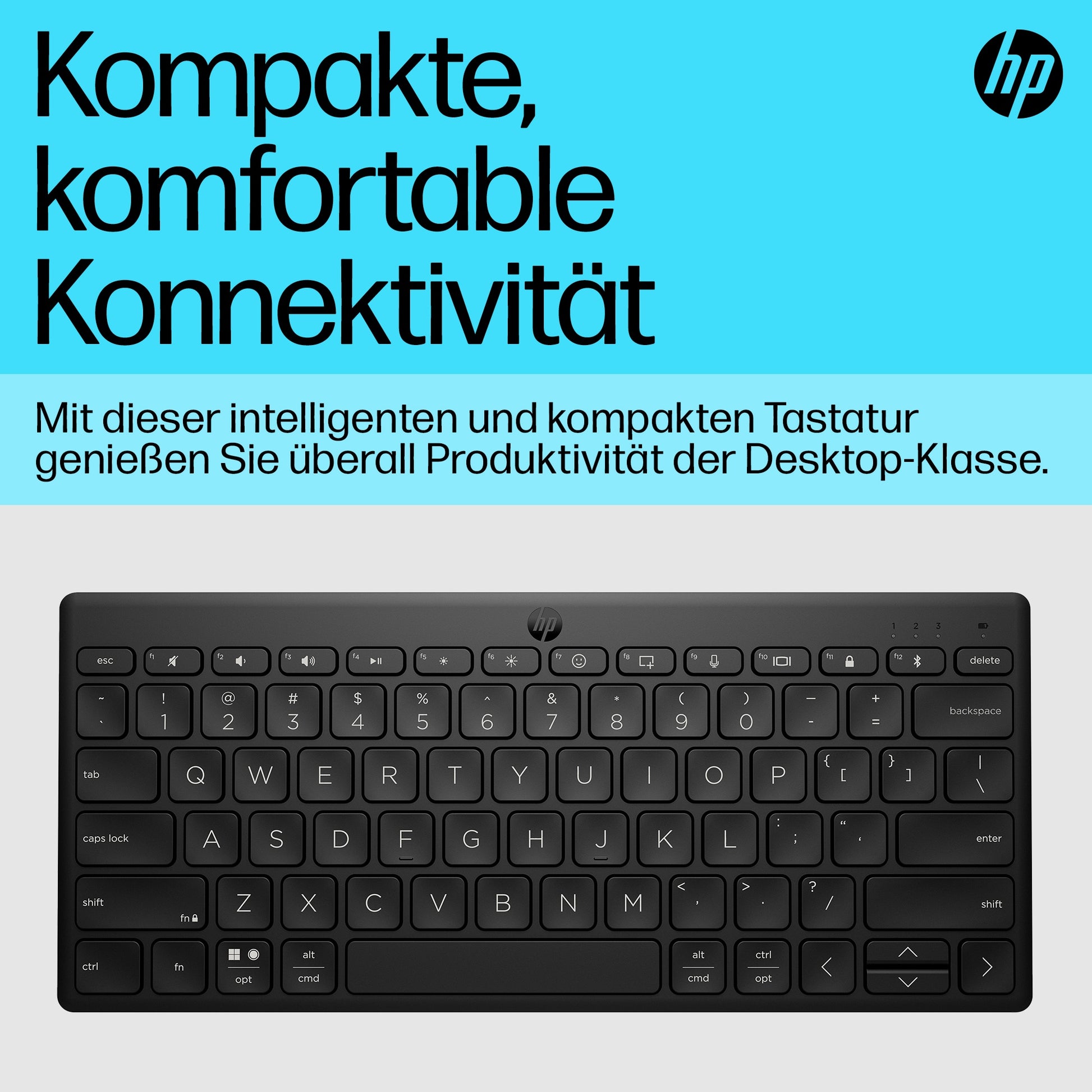 HP 350 – Mini Tastatur (60%) – Mechanisch – Bluetooth 5,2 – Ohne Ziffernblock – Schwarz